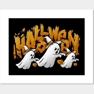 halloween candy ghost Posters and Art